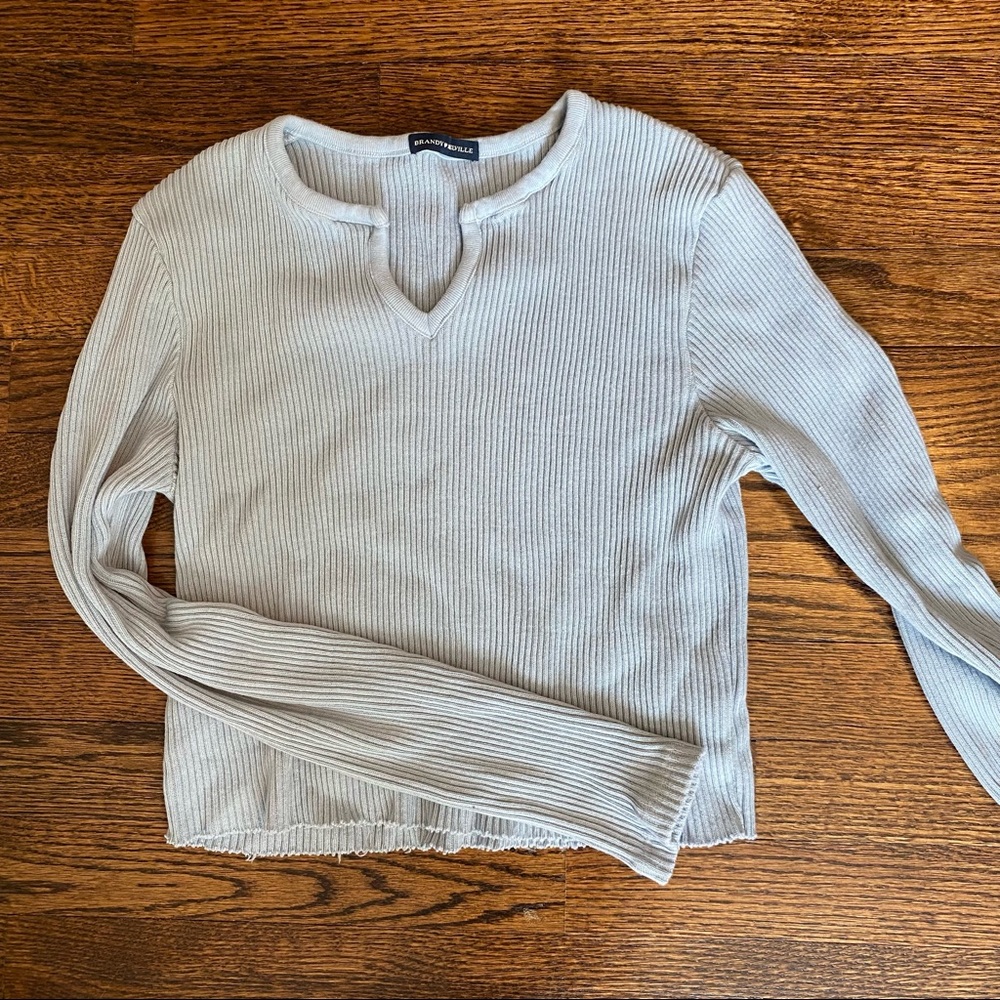 Brandy Melville Light Blue Cropped Sweater
